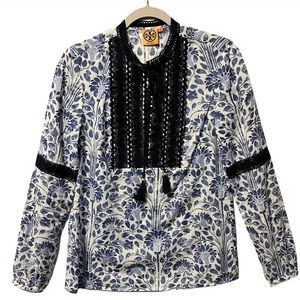 Tory Burch Blue and White Tunic Top